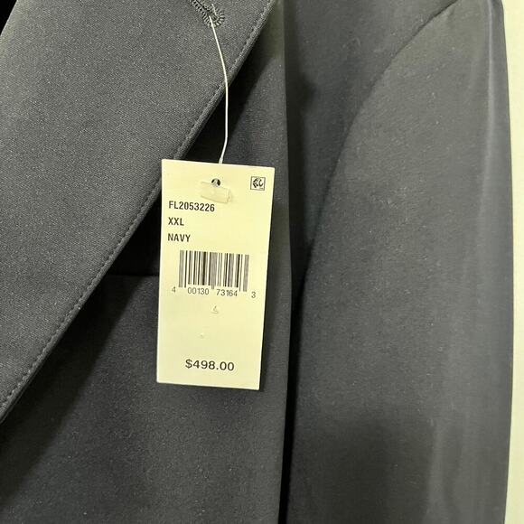 Saks Fifth Avenue Modern Single Breasted Blazer Size XXL Navy Sport Jacket - Picture 10 of 11